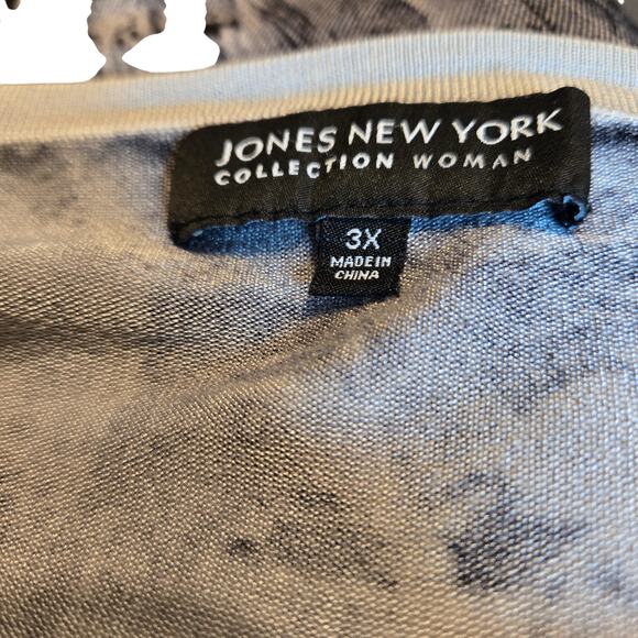 Jones New York 3X Gray Women's Top Shirt Long Sleeves Plus Size 3XL XXXL 26W 28W - Picture 3 of 6